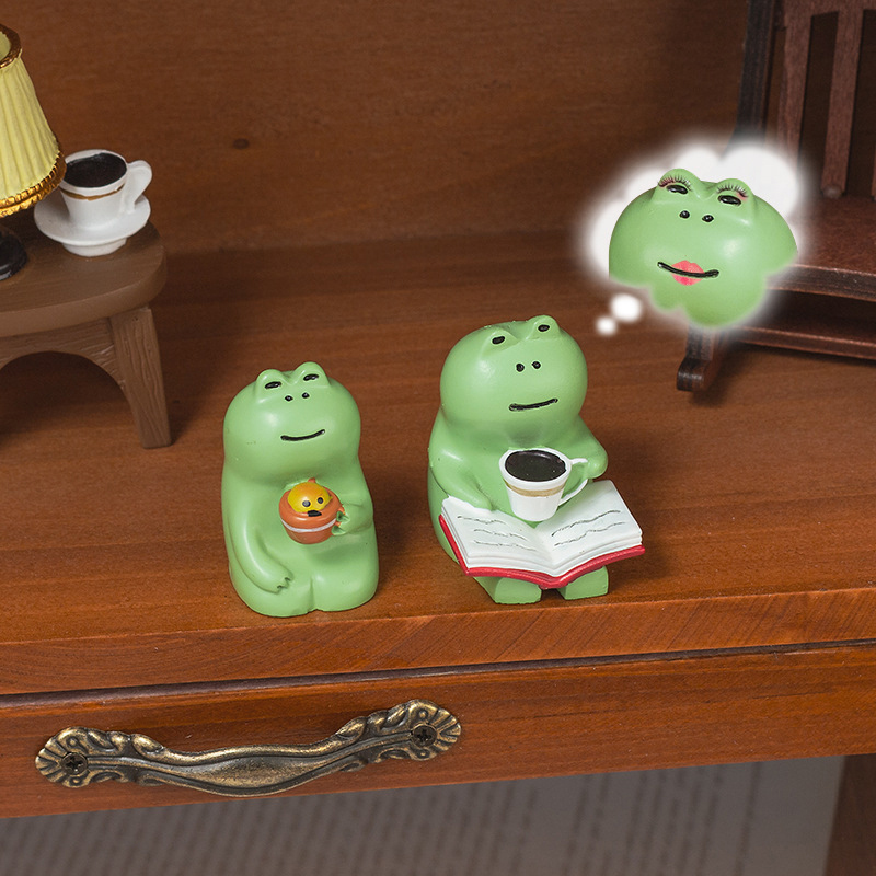 Marine Aquarium Decorations - Cartoon Frog Rocking Chair Table Lamp