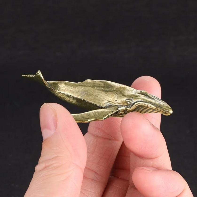 Marine Aquarium Decorations - New Solid Brass Whale Figurines Vintage