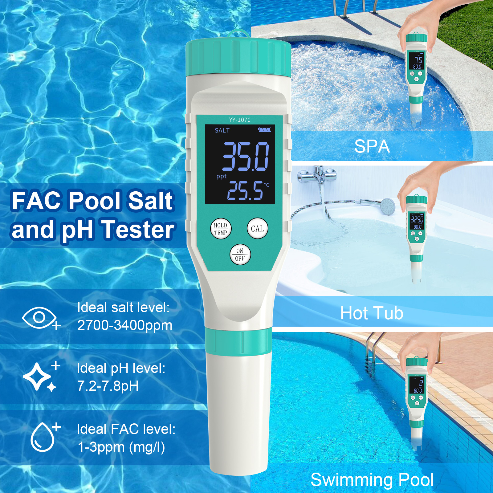 Digital PH/Chlorine/ORP/EC/TDS - Marine Aquarium Water Testing incelemesi ve fiyatı