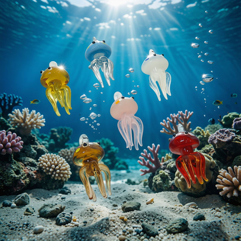 Colorful Mini Jellyfish Glass  - Aquarium And Marine incelemesi ve fiyatı