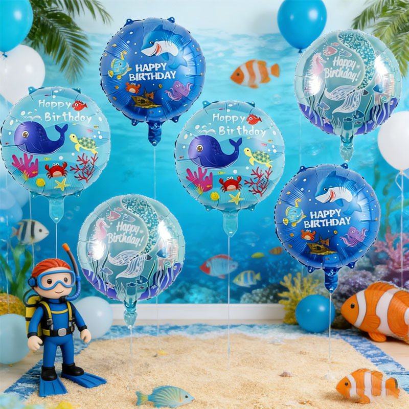 6pcs Ocean Theme Party Balloon - Marine Aquarium Decorations incelemesi ve fiyatı