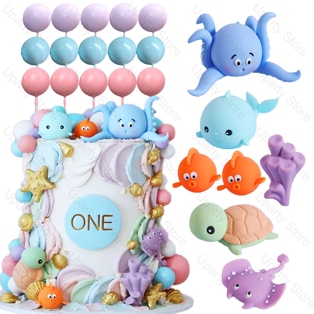 22Pcs Sea Animals Cake Toppers - Marine Aquarium Decorations incelemesi ve fiyatı