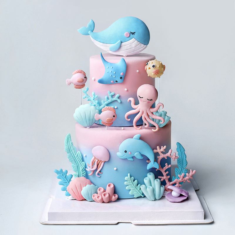Ocean Octopus Whale Cake Decor - Marine Aquarium Decorations incelemesi ve fiyatı